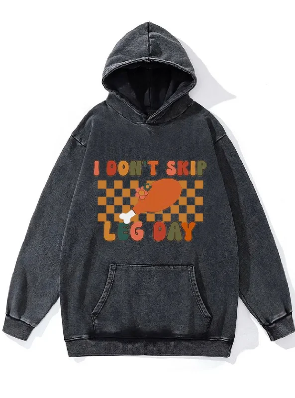 Sports Fitness Style Leg Day Washed Gym Hoodie