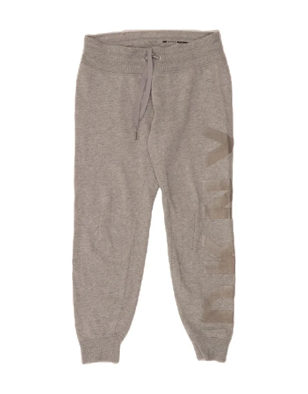 Sweet And Cute Style DKNY Womens Graphic Tracksuit Trousers Joggers UK 10 Small  Grey