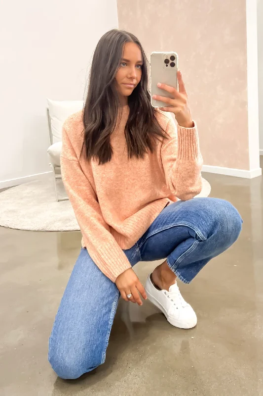 High waist design Agnew Knit Jumper Peach