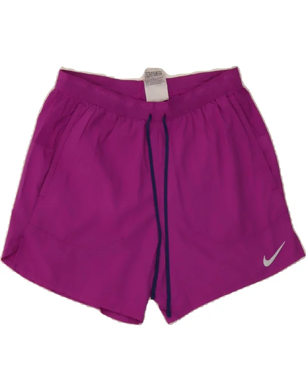 Cool Style NIKE Womens Sport Shorts UK 10 Small Purple Polyester