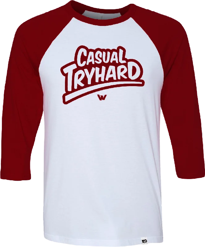 Sports Zipper Style JUSTIN WONG - 'Casual Tryhard' Raglan Shirt - Maroon