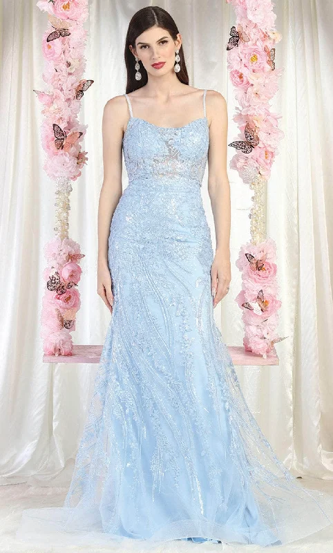 Sweet Fresh Feeling May Queen RQ7974 - Embroidered Strappy Train Gown
