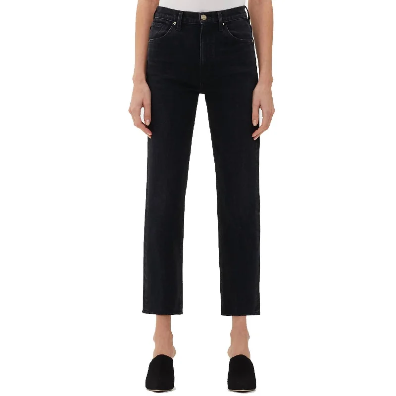 Cool Style Cropped Straight Jean In Used Black
