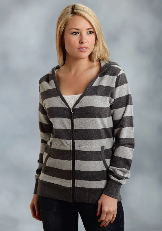 Sweet Princess Skirt Ouray Womens Grey 100% Cotton USA Stripe Hoodie