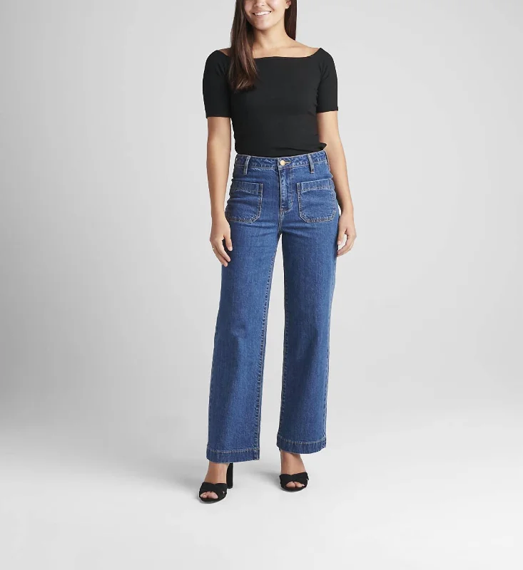 Retro Style Sophia High Rise Wide Leg Jean In Berkeley