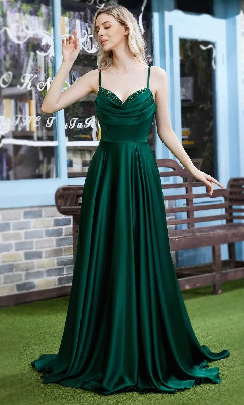 Retro Elegant Style J'Adore Dresses J22016 - Beaded Cowl Neck Prom Dress