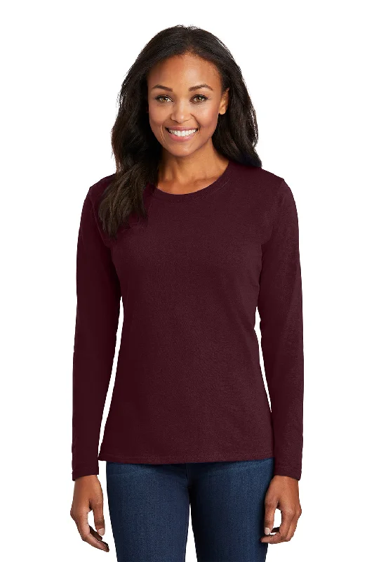 Free and comfortable Port & Company Womens Core Long Sleeve Crewneck T-Shirt - Athletic Maroon