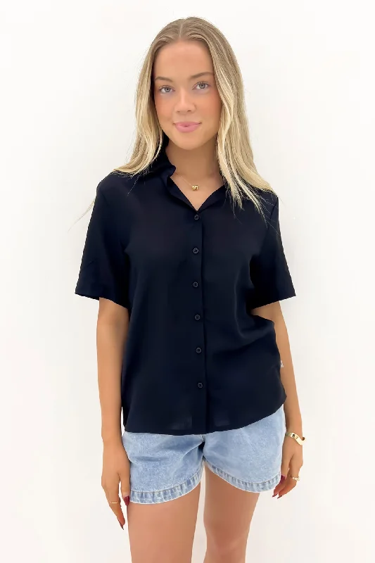Sweet Korean Style Classic Lounge Shirt Black