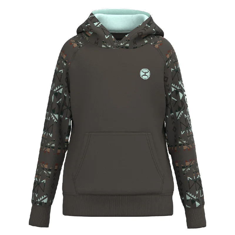 Street Fashion Style Youth Girls "Legendary Hoody" Brown/Aztec