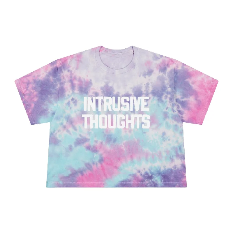 Sweet Puffy Skirt "Intrusive Thoughts" Tie-Dye Crop Tee