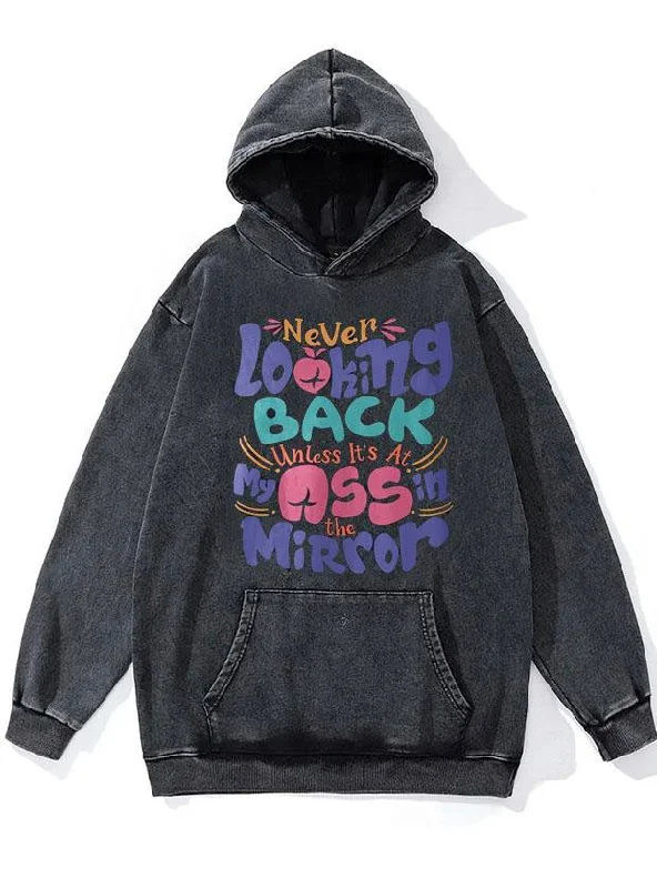 Sports Fitness Wear Never Looking Back WASHED GYM HOODIE