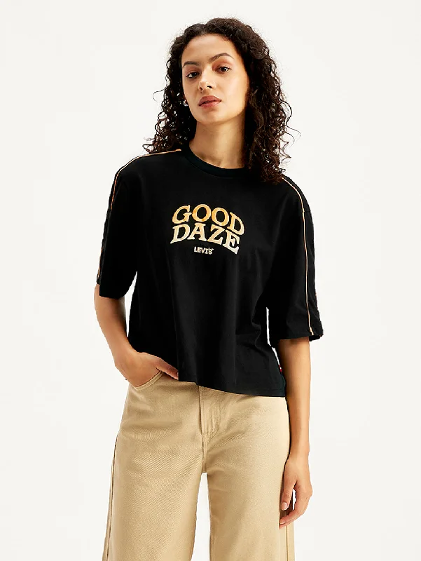Luxury and fashionable Women's Typographic Print Loose Fit T-Shirt