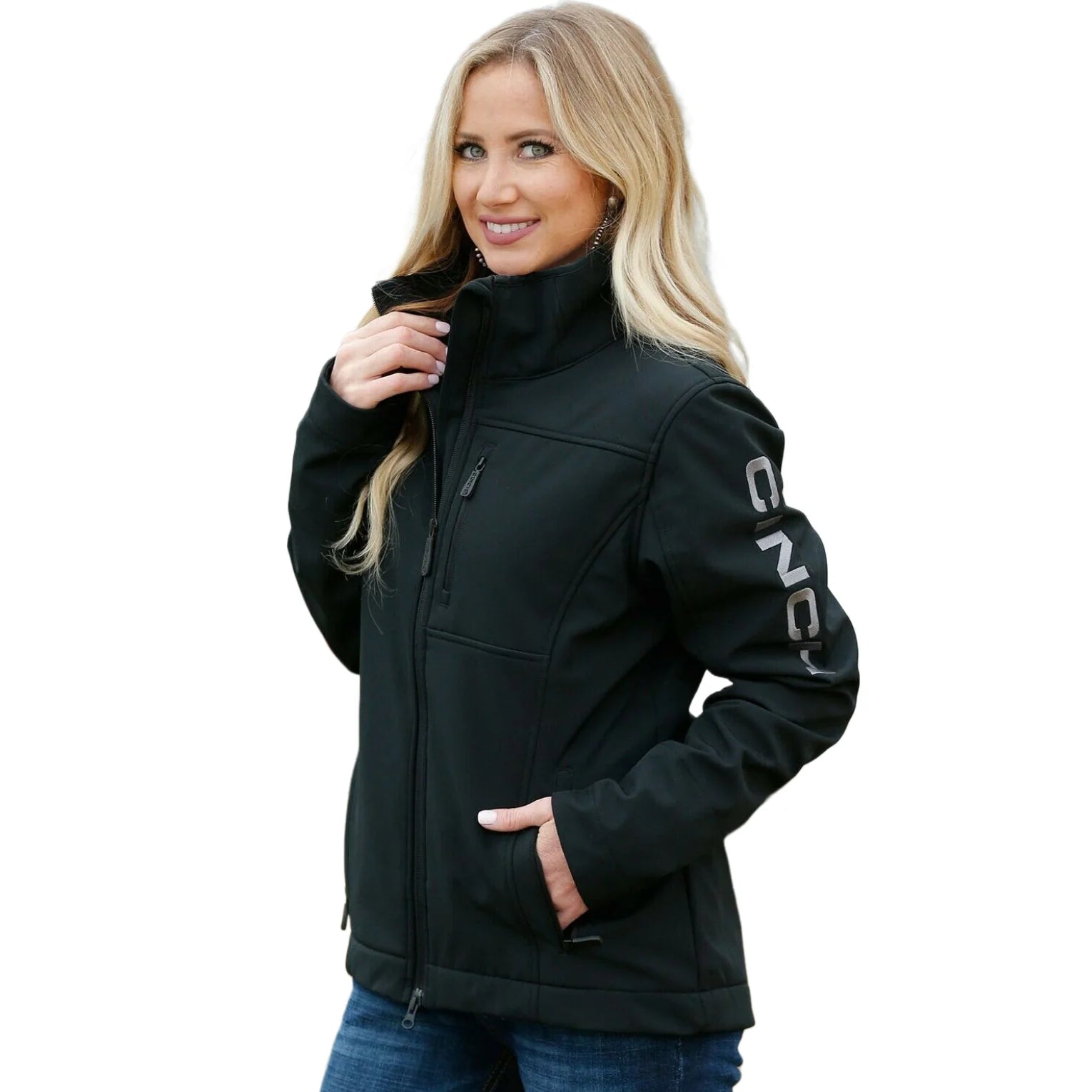 High-end atmosphere Cinch Ladies Black Concealed Carry Bonded Jacket #MAJ9866002