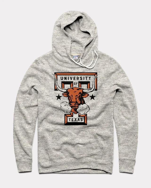 Street Vertical And Horizontal Design Texas Longhorns Monogram Athletic Grey Hoodie