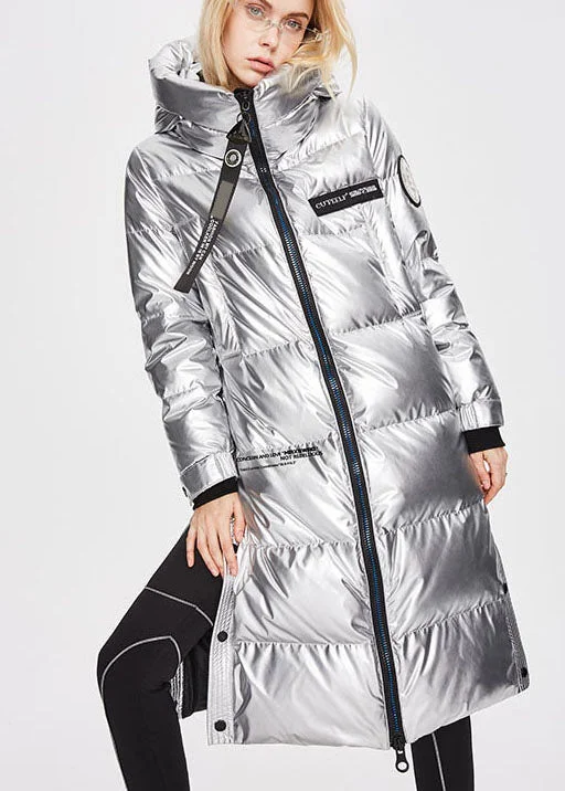 Street Vertical And Horizontal Design Simple denim blue fashion zippered lengthen Warm Winter Duck Down Coat Street Vertical And Horizontal Design Simple denim blue fashion zippered lengthen Warm Winter Duck Down Coat