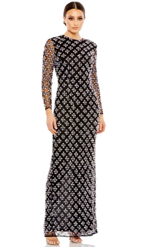 Retro Style Mac Duggal 93618 - Embellished Translucent Evening Gown