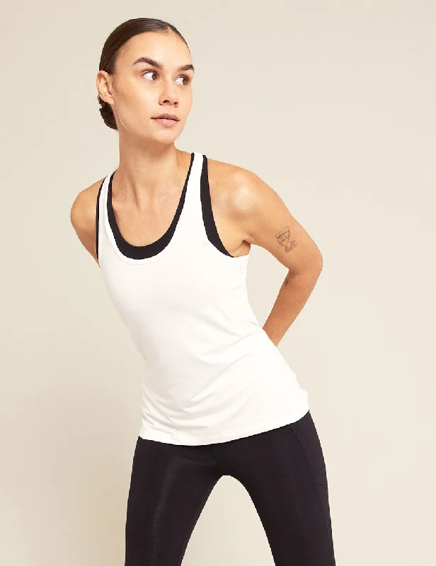 Warm and substantial Racerback Active Tank - White