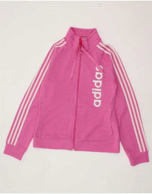 Urban Fashion ADIDAS Womens Graphic Tracksuit Top Jacket UK 14 Medium Pink Polyester Urban Fashion ADIDAS Womens Graphic Tracksuit Top Jacket UK 14 Medium Pink Polyester