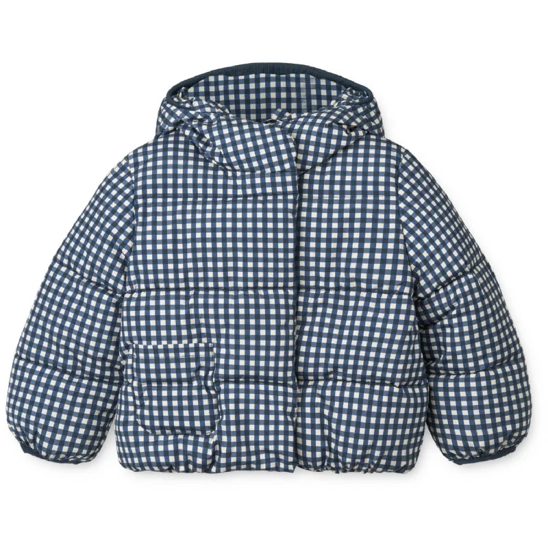 Round neck design LieWood Check Classic Navy / Dark Sandy Giovanna Jacket