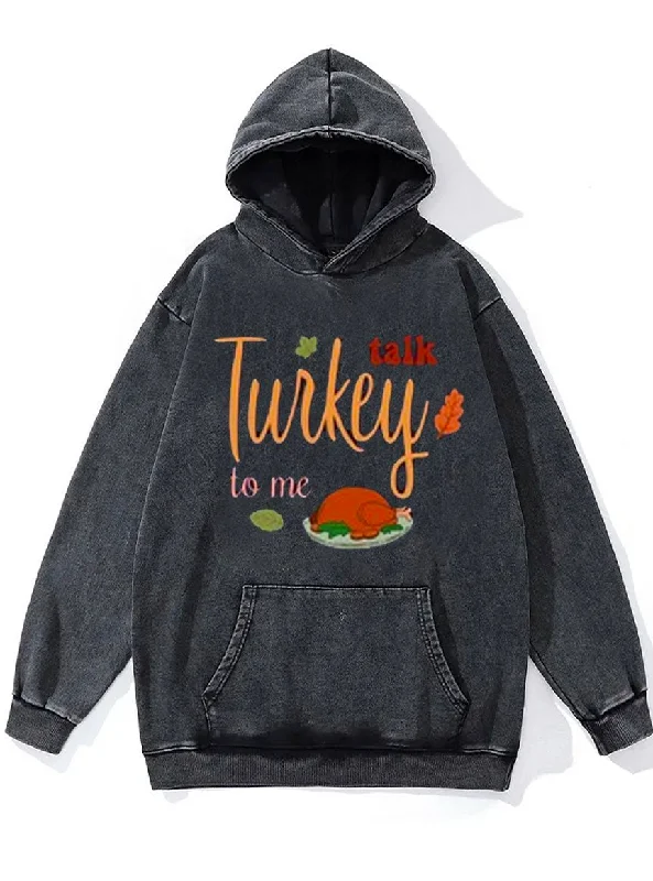 Sports High Waist Style Talk Turkey to Me Washed Gym Hoodie