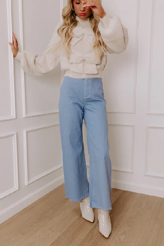 Hip-hop Style The Chloe Midrise Wide Leg Jean in Blue