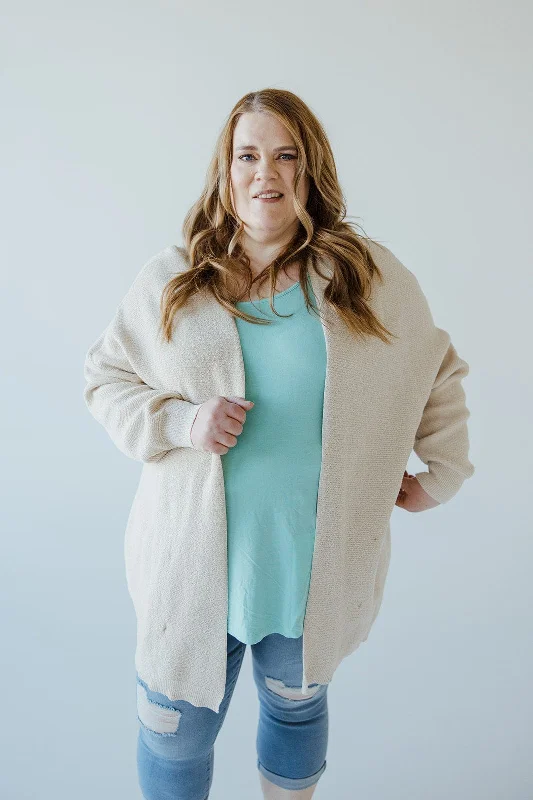 Sports High Waist Style RIBBED CARDIGAN IN ECRU