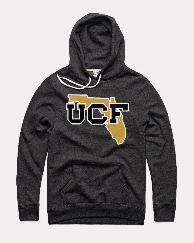 Fashionable and casual UCF Monogram Florida Outline Black Hoodie