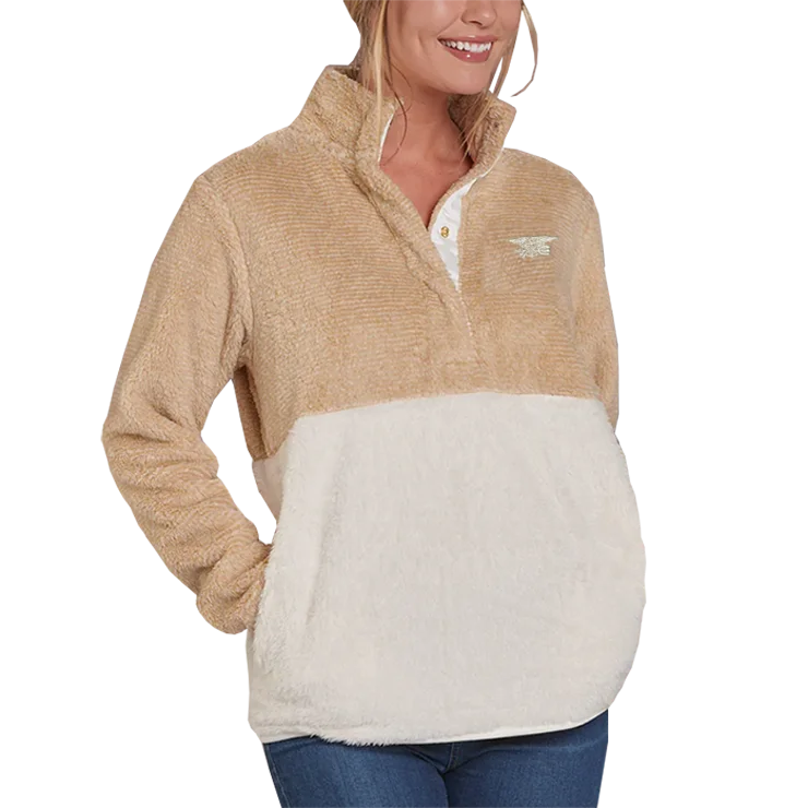 Retro Literary Style Women's Trident Fuzzy Fleece Pullover