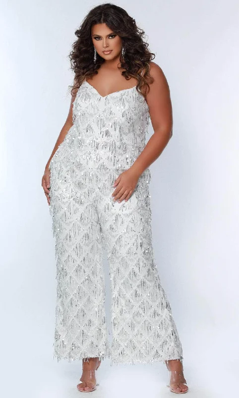 Sweet Korean Style Sydney's Closet SC9108 - Sleeveless Sequin Fringe Jumpsuit