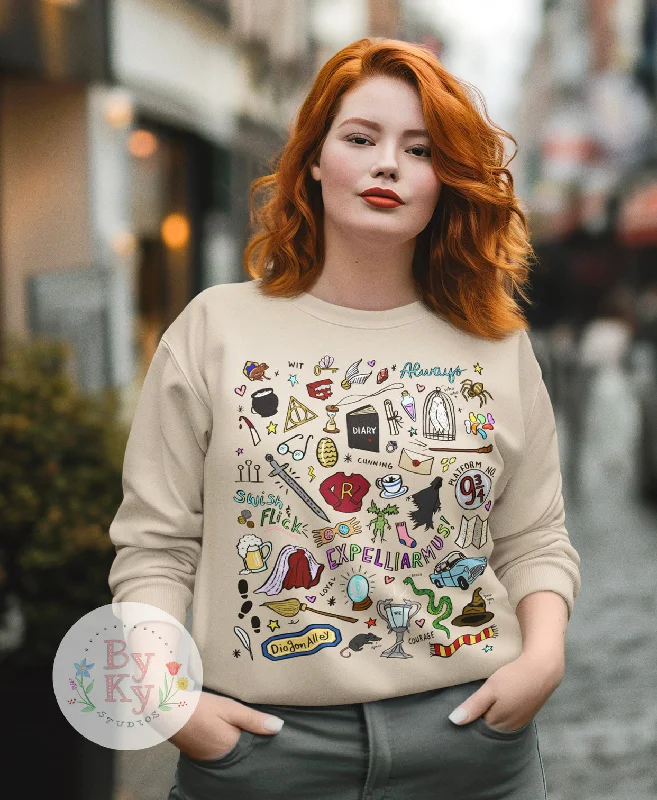 Sweet Small Style Wizarding World Unisex Heavy Crewneck Sweatshirt