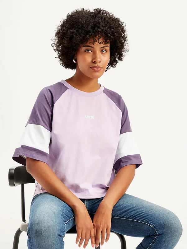 Simple research Women's Colorblock Loose Fit T-Shirt
