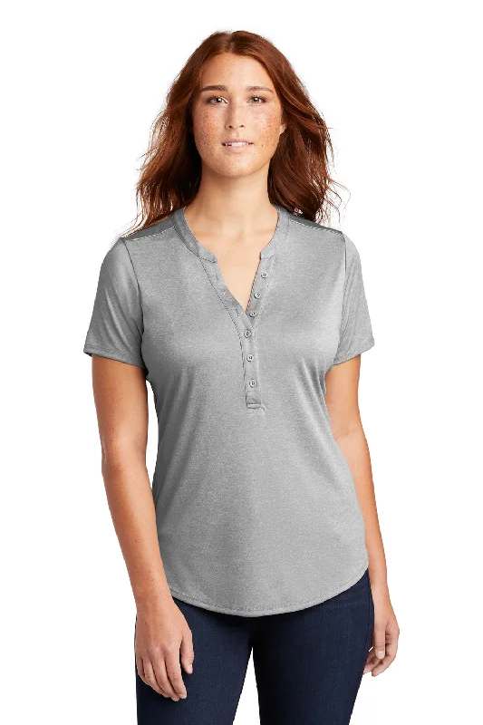 Renaissance Style Sport-Tek Womens Endeavor Moisture Wicking Short Sleeve Polo Shirt - Heather Light Grey - Closeout
