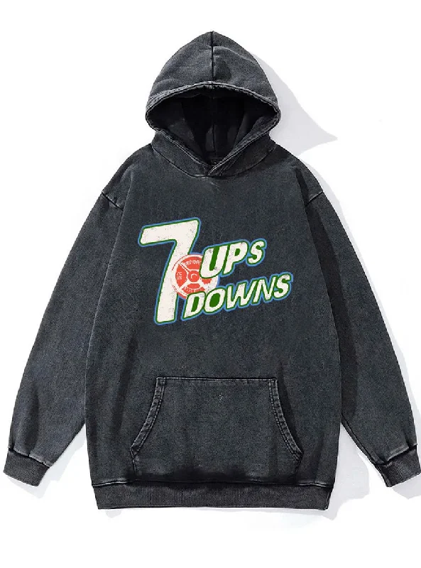 High waist design 7 ups and downs Washed Gym Hoodie