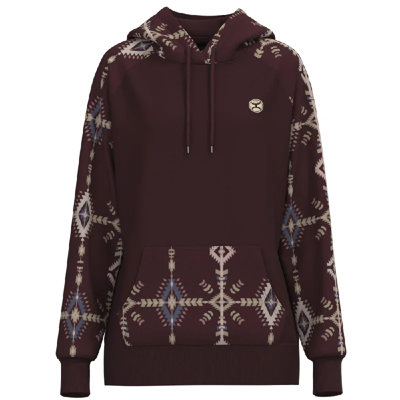 Retro Elegant Style "Summit" Maroon / Aztec Hoody