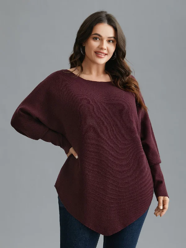 Street Casual Style Supersoft Essentials Solid Dolman Sleeve Pullover