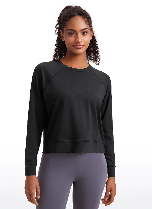 Retro Skirt Design Lightweight Pullover Long Sleeves Crew Neck