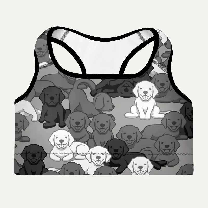 Renaissance Style Dogs Camouflage Urban Padded Sports Bra