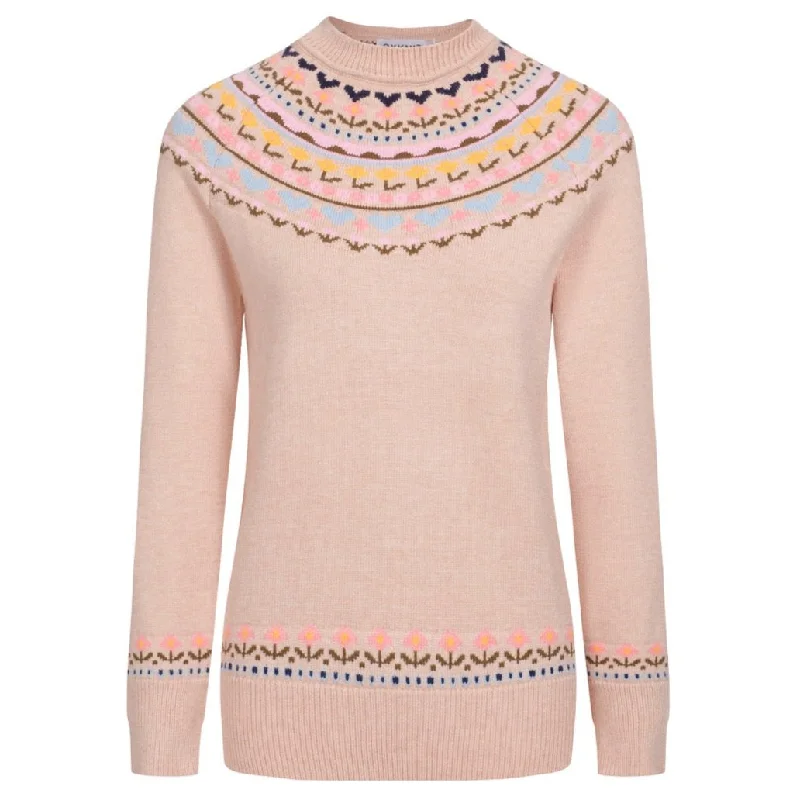 Letter embroidery Women's oat knit vintage jacquard knit sweater
