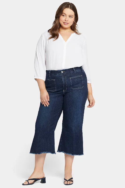 Hip-Hop Style Patchie Wide Leg Capri Jeans In Petite Plus Size - Sublime