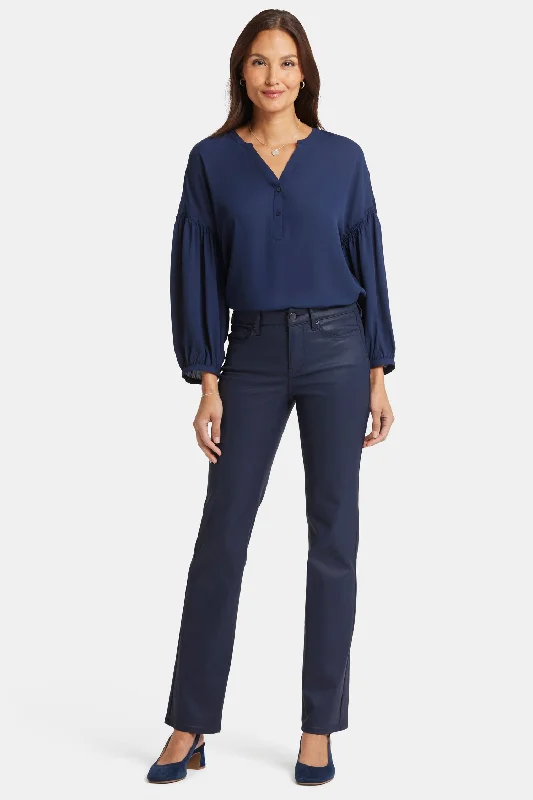 Sweet Puffy Skirt Coated Marilyn Straight Jeans In Petite - Starless Sky Coated