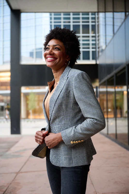 Street Style Blazer - Glen Plaid
