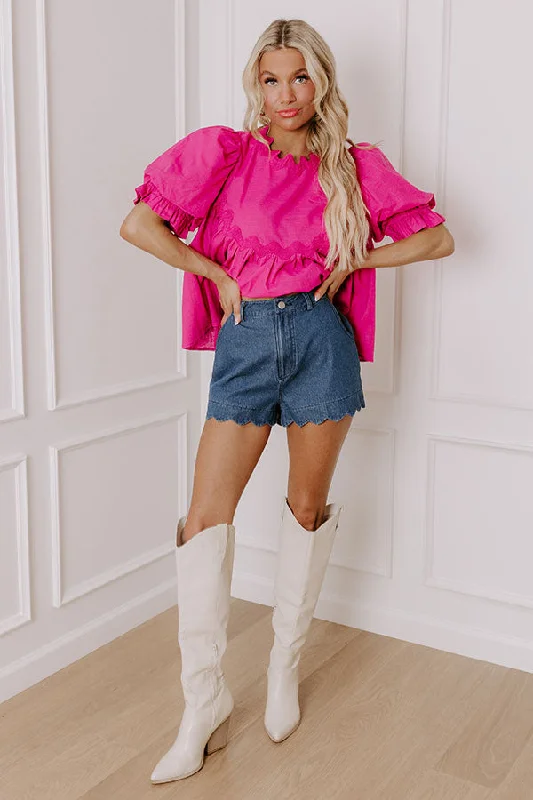 Urban Fashion The Gracie High Waist Denim Shorts in Dark Wash
