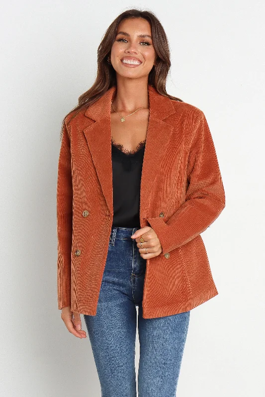 Fashionable and casual Claudia Blazer - Brown