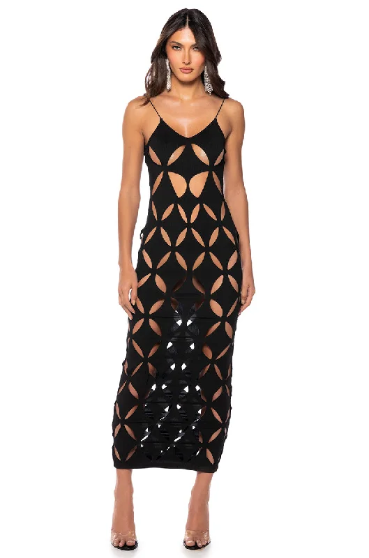 Sweet Lace Design ISLAND VIBES CUTOUT TANK MAXI DRESS