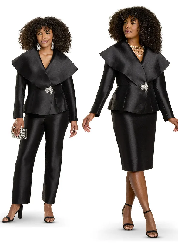 Street Sports Style Donna Vinci Church Suit 12170-Black