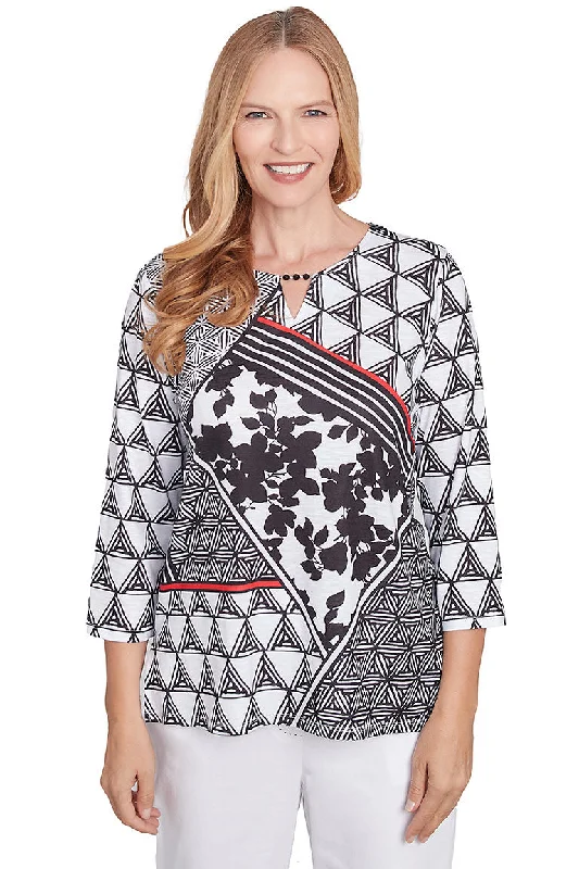 Sweet And Cute Style Wild At Heart Patchwork Knit Top