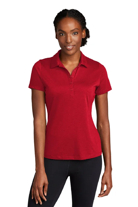 Style Design Sport-Tek Womens Strive Moisture Wicking Short Sleeve Polo Shirt - Deep Red