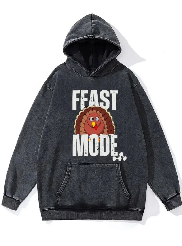 Sports Vitality Style Feast mode Washed Gym Hoodie