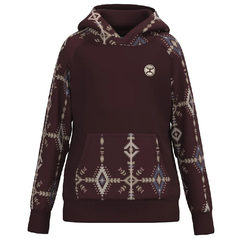 Sports Casual Style Youth "Summit" Maroon / Aztec Hoody