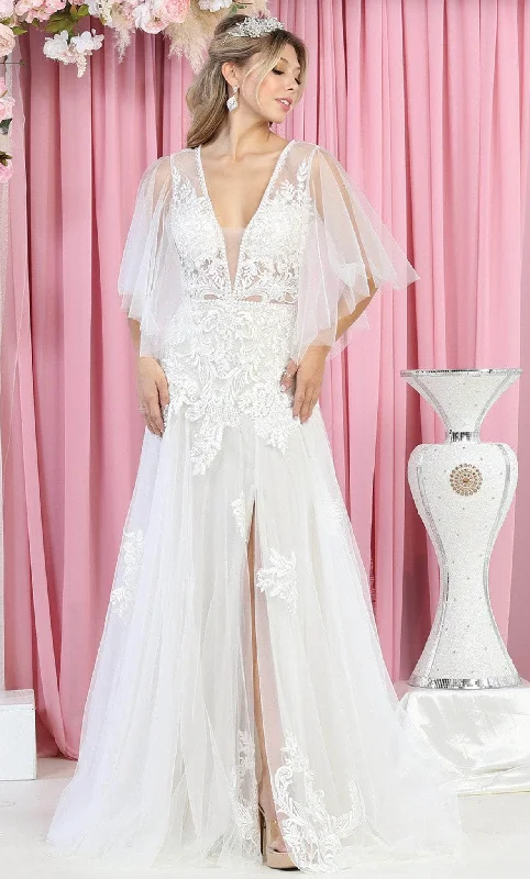 Sweet Unique Design May Queen RQ7922 - Sheer Embroidered Bridal Gown